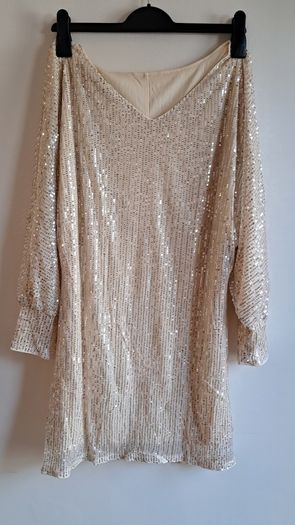 Cream sequin party dress Size L