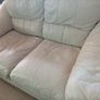 2 cream leather 2 seater sofa s Image 8
