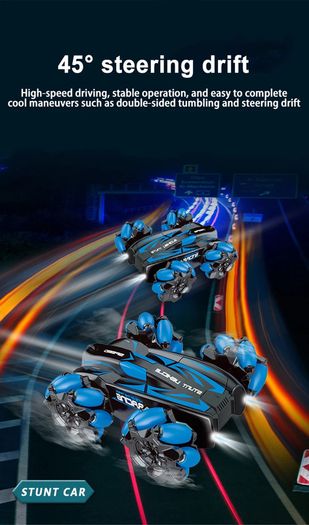 F1 Drift RC Car With Led Lights Music 2.4G Glove Gesture Radio Remote Control Spray Stunt Car 4WD Electric Children Toys