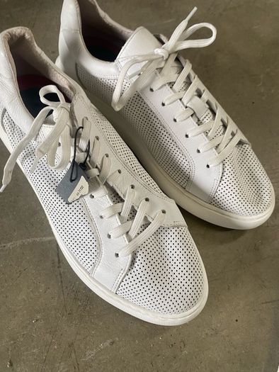 Mens white leather Bianco  shoes size 46/11