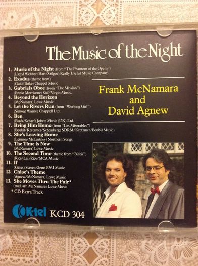 The Music of the Night.  Frank McNamara & David Agnew. CD.