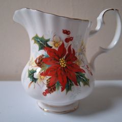 SALE!  Royal Albert Bone China Creamer / Milk Jug - POINSETTIA pattern