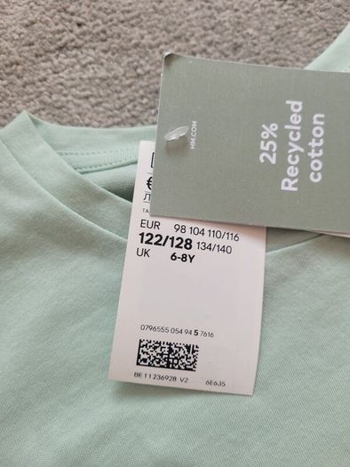 BNWT - H&M Girl's Short Sleeve Top, size: 6-8 Years