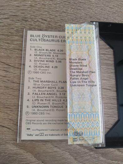 Blue Oyster Cult Cultosaurus Erectus Cassette