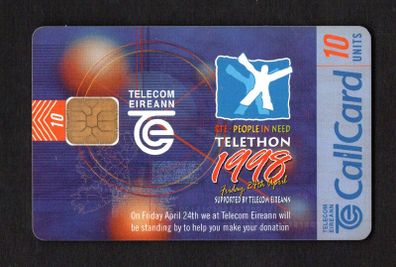 1998 Ireland 10 unit RTE People in Need Telethon 1998 (ODS3 chip) Call Card Used. Telecom Eireann card number 1207