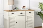 Sideboard with Drawers VIGO 113x40x75 cm White Solid Wood Pine
