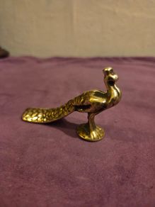 Vintage solid brass Peacock figure