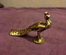 Vintage solid brass Peacock figure
