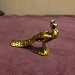 Vintage solid brass Peacock figure