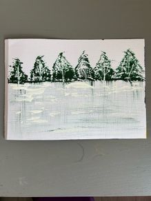Monochrome landscape painting