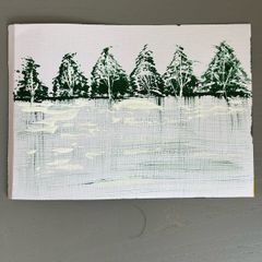 Monochrome landscape painting