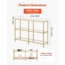 3-Tier Glass Console Table, Modern Rectangle Sofa Side Table with Tempered Glass Top and Iron Legs, Golden Consloe Desk with Anti-Tip Device for Living Room, Hallway, Entryway, Foyer, Golden Image 7