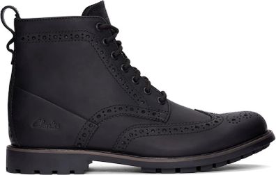 Clarks Mens Westcombe Limit Smooth Natural Matte Black Leather Brogue Boots - Winter shoes - Ecco Regatta Trespass North Face