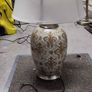 Ceramic Table Lamp with Off-White Shade Image 3