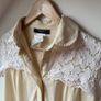 Weekend Max Mara Silk Cream Blouse with Floral Lace Trim Size S Image 3