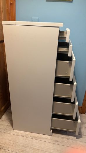 IKEA malm tall 6 Drawer unit with mirror