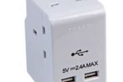 power adapter 3-Gang Mains Adaptor with 2x USB Charging Ports