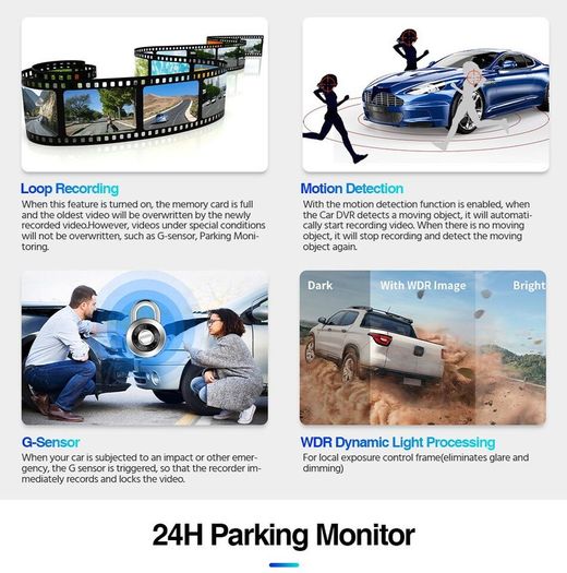 New Cam Wifi Dual Lens Video Recorder Dash Camera Dvr Rearview Mirror 4G GPS Navigation