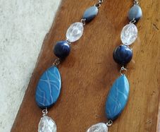 Beautiful necklace in blue tone.
