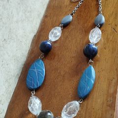Beautiful necklace in blue tone.