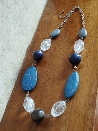 Beautiful necklace in blue tone.