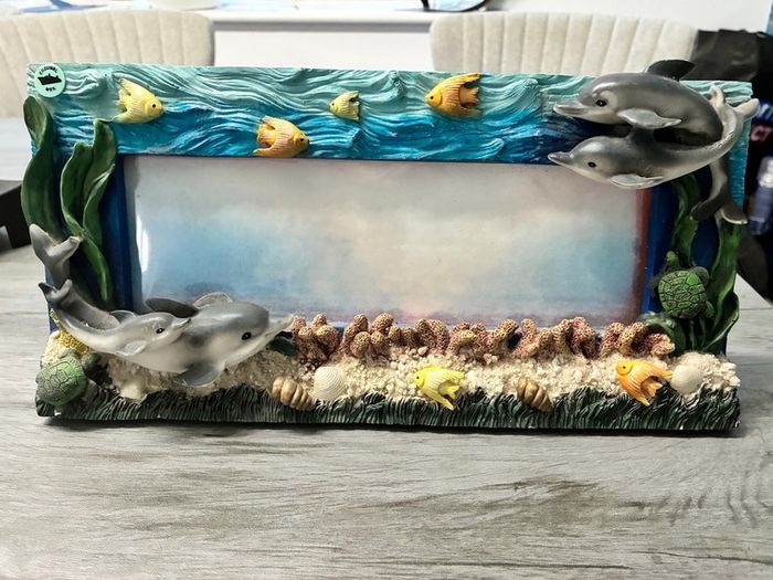Marine Scene Picture Frame (Dolphins, Turtles, Fish) - Mexican