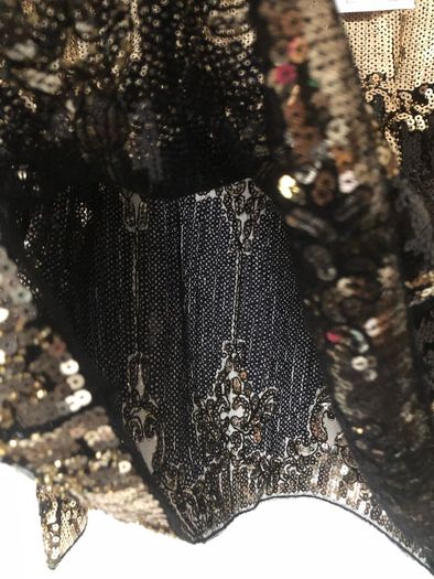 BNWT Savida black gold sequin blouse size small