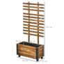 Raised Bed with Trellis, 4 Wheels, Treated Pine Wood, 65 cm x 31 cm x 147 cm, Black + Brown Image 3