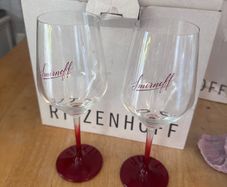 6 new Smirnoff red stem  glasses