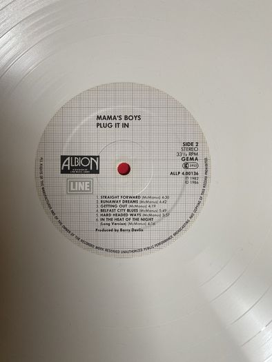 Mamas Boys "Plug it in" white vinyl