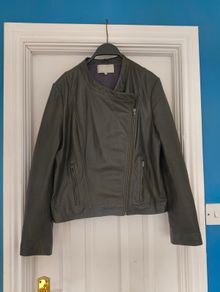 Leather biker style jacket size 16