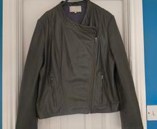 Leather biker style jacket size 16