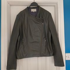 Leather biker style jacket size 16