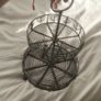 2-Tier Wire Fruit Basket / Serving Stand Heart Detail Image 4