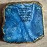 Set of two Agate Gold Edge Blue Slab Image 5