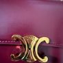 Celine Vintage Leather Triomphe Clasp Top Handle Crossbody Bag Image 3
