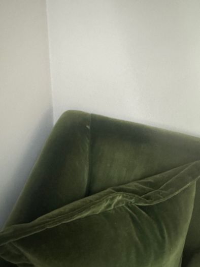 Green velvet sofa