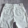 Calvin Klein Jeans W29 Pale Bluish Mint Distressed Mid Length Mom Shorts BNWT Image 8