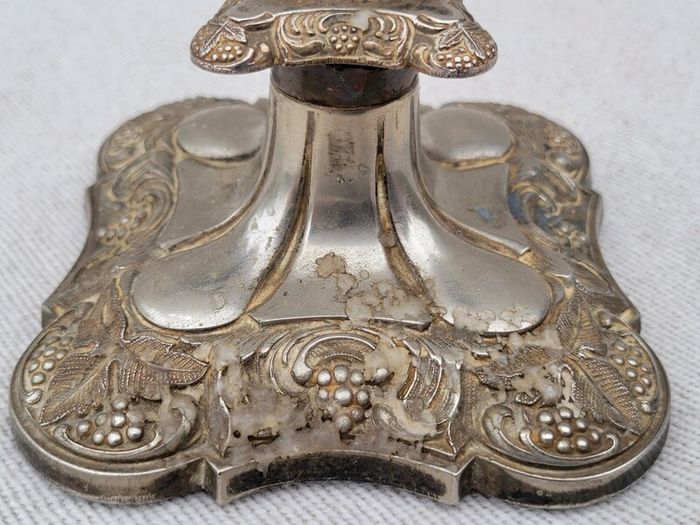 Antique Old English Edwardian Silver Plated Candlesticks