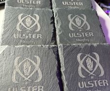 ulster rugby slate coasters