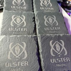 ulster rugby slate coasters