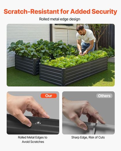 Metal Raised Garden Bed 203 x 102 x 48cm