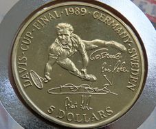 West Germany Tennis Boris Becker Davis Cup 1989 Scarce Vintage coin stamp cover