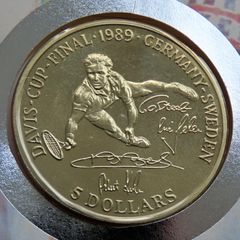 West Germany Tennis Boris Becker Davis Cup 1989 Scarce Vintage coin stamp cover
