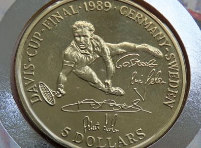 West Germany Tennis Boris Becker Davis Cup 1989 Scarce Vintage coin stamp cover