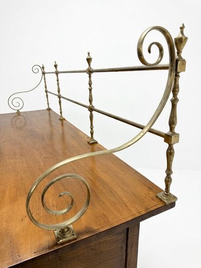 19th Century Mahogany Inverted Breakfront Sideboard with Brass Gallery