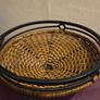 Vintage Wrought Iron and Woven Rattan Fruit Basket Image 6