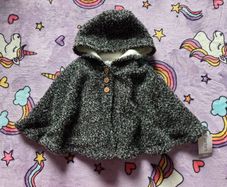 12m, With Tags Carter's fuzzy-lined hooded cape poncho for baby girls