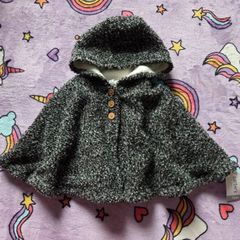 12m, With Tags Carter's fuzzy-lined hooded cape poncho for baby girls