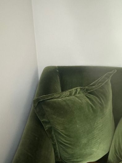 Green velvet sofa